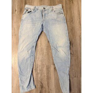 G Star RAW Jeans Men 36x32 Blue Arc 3D Slim Patched Restored Denim Grunge Skater